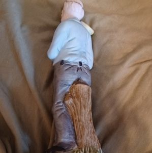 McCrory Hand crafted old man with trumpet figurine 10 inches tall